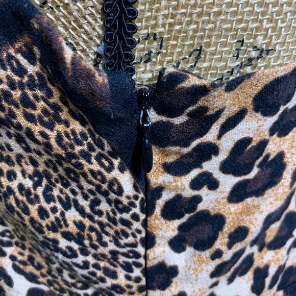 URBAN OUTFITTERS Dress Mini Mixed Animal Smocked‎ Back Spaghetti Strap Bodycon - Picture 10 of 13